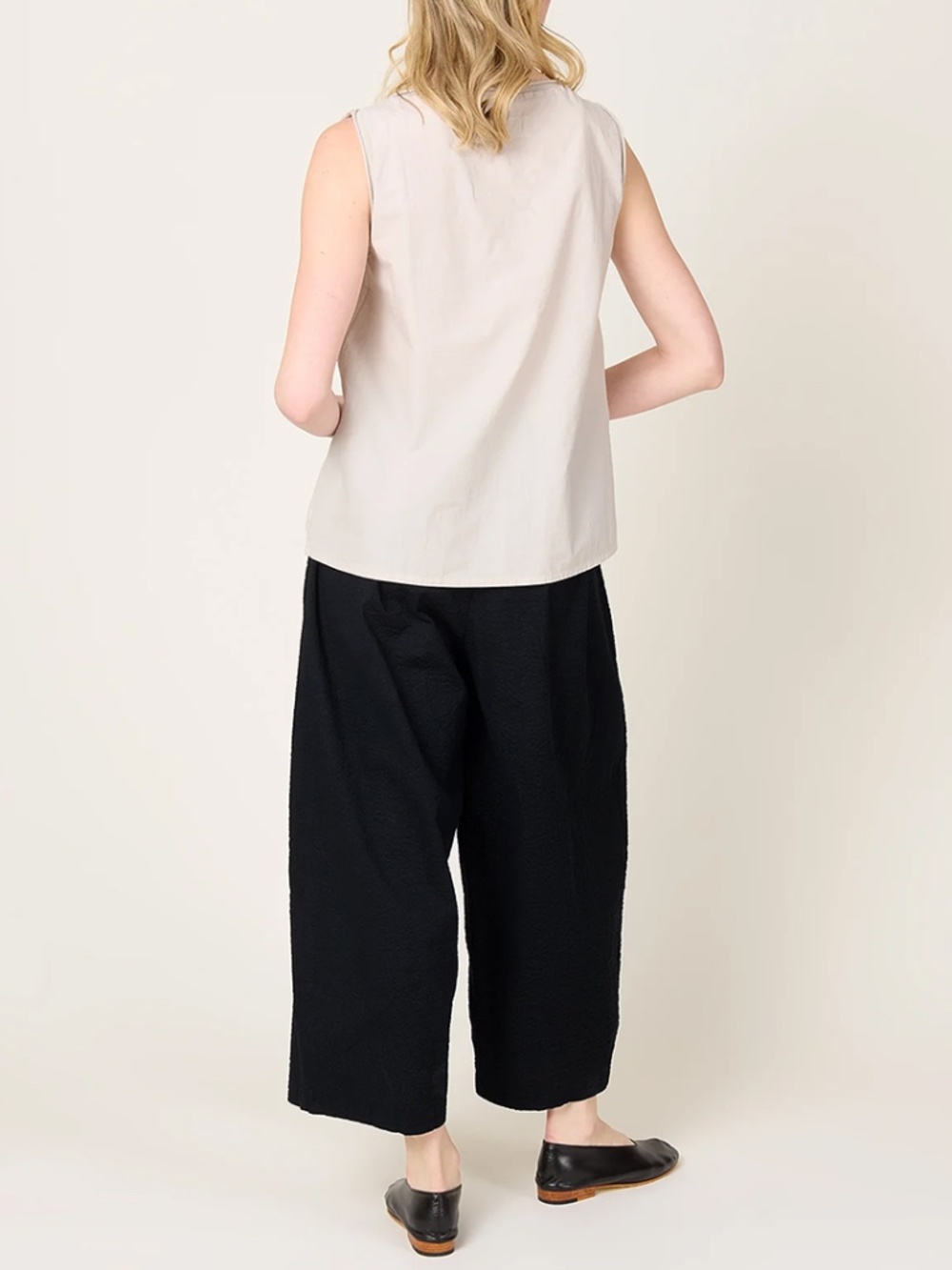 Black Crane wide leg pant trouser cotton wool blend la garconne totokaelo S - Picture 4 of 12